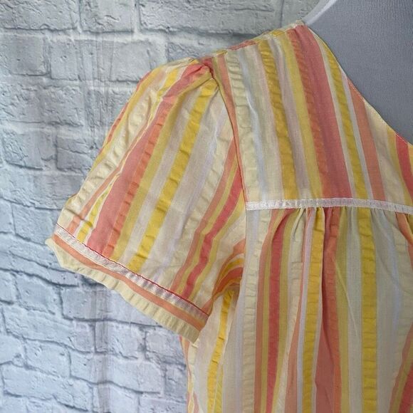 Basic editions women L cotton blend snap closure stripe textured robe - Picture 2 of 12